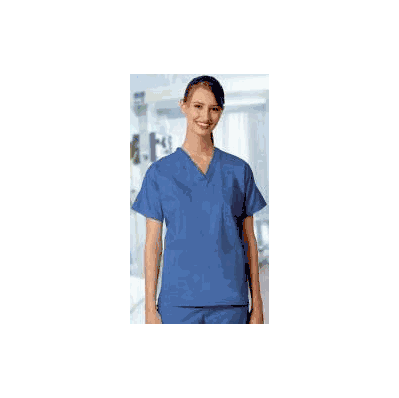 Scrub Shirt X-large Ciel Blue 2 Pockets Short