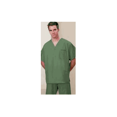 Scrub Shirt X-large Navy 3 Pockets Set-in Sle