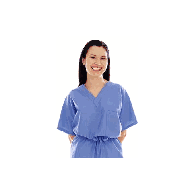 Scrub Shirt X-large Teal 2 Pockets Short Slee