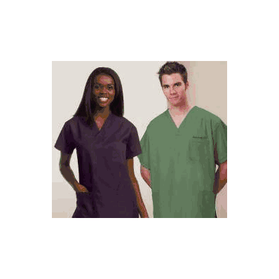 Scrub Shirt X-small Teal 3 Pockets Set-in Sle