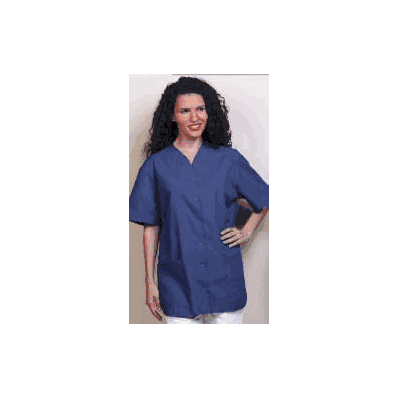 Scrub Shirt X-small White 2 Pockets Set-in Sl