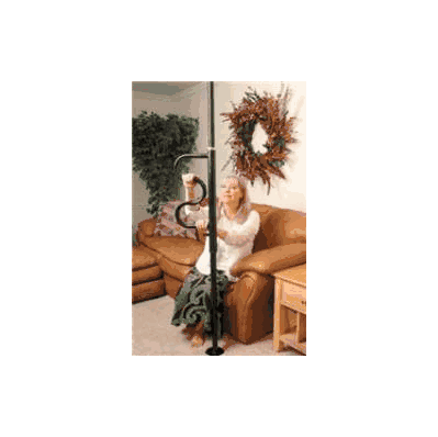 Security Pole And Curve Grab Bar Black Steel