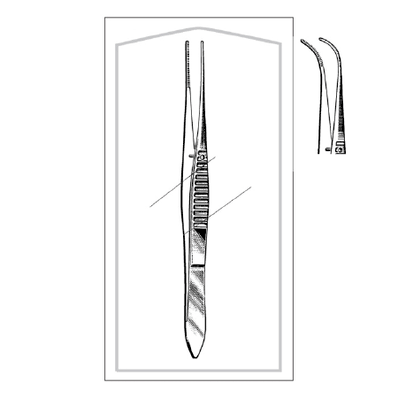 Serrated, Half Curve, 4" Iris Forceps 25/Bx