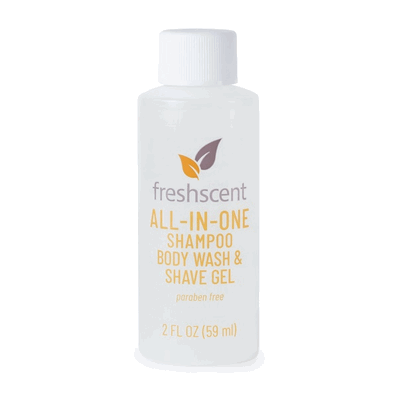 Shampoo, Body Wash, Conditioner all in one, sold as 96/Case by New World Imports #2916299