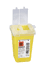 Sharps Container, 1 qt., 6-7/16" H X 4-1/4" L X 4 -1/4" W, sold as 100/Case, Phlebotomy Style Free Standing Vertical Entry with Locking Lid, Translucent Yellow Base / Translucent Lid by Bemis Healthcare 100 040 <br><br><font color="red"><b>BACK TO THE PRODUCT TABLE, <a href="https://www.aaawholesalecompany.com/needles-and-syringes-sharps-collectors-phlebotomy-sharps-containers.html">CLICK HERE</a></b></font>