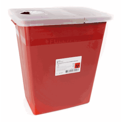 Sharps Container, 17" Height x 15" Width x 10.25" Diameter