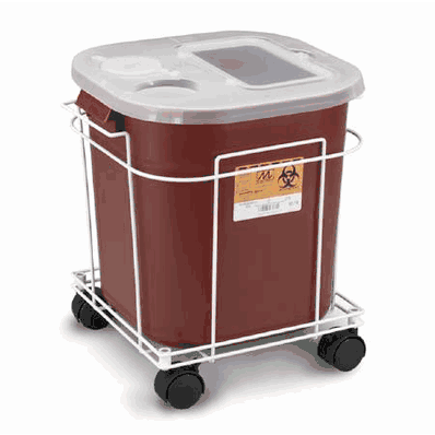 Sharps Container Cart, 15" x 13" x 15",