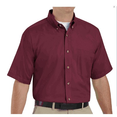 Shirt, Men, SS, 1-pocket, Twill 65/35 Burgand