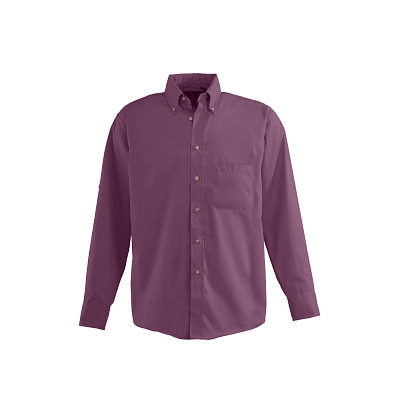 Shirt, Mens Ls Poplin, Wine, Medium - Medline