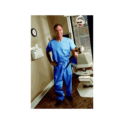 Shirt, Scrub, 3 Layer, Rd Neck, Blue, Lg - Me