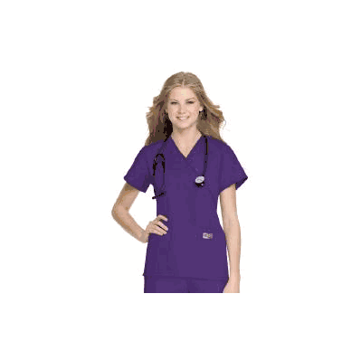 Shirt, Tunic StafF Faux Wrap Grape 2xlg - -