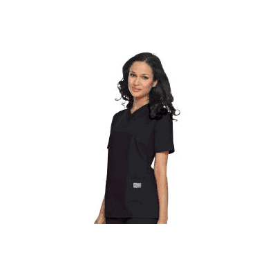 Shirt, Tunic StafF V-neck Blk Med - - Landau