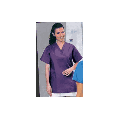 Shirt, Tunic StafF V Neck Lds Purp Med - - F