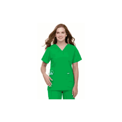 Shirt, Tunic StafF V-neck Lucky Grn Sm - - L