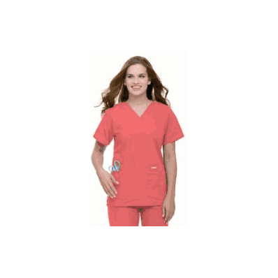 Shirt, Tunic StafF V-neck Papaya Med - - Lan
