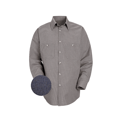 Shirt, Unisex Work, 65p/35c, L / S, Blue / Ch