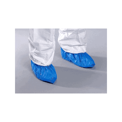 Shoe Cover, Cpe, Fluid Resistant, Blue, Xl -