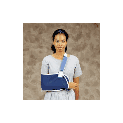 Shoulder immobilizer, large, canvas/foam, blue