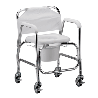 Shower Chair Commode on wheels NO Foot Rest