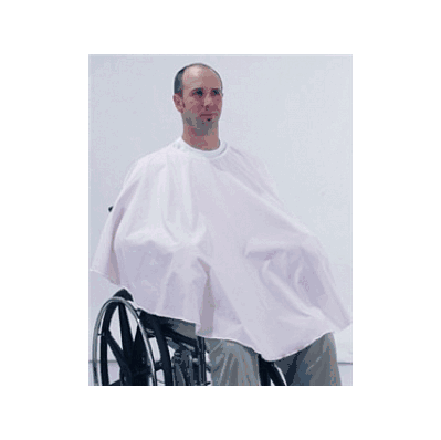 Shower Poncho, Long, hood, off white
