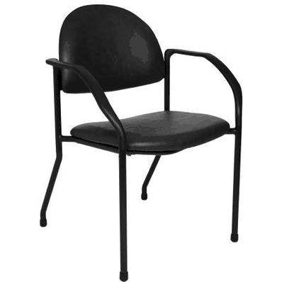 Side Chair With Fixed Arms and Back, Color: Gunmetal