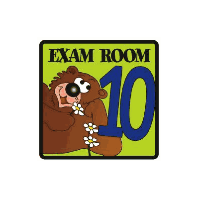 Sign, Exam Ped Room #10 Plast Blk 5 1/2x5 1/2