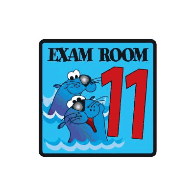 Sign, Exam Ped Room #11 Plast Blk 5 1/2x5 1/2