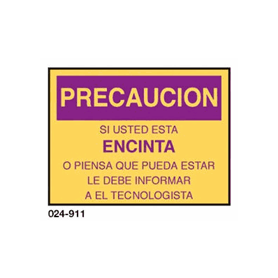 Sign, Precaucion, Si usted esta Encinta, Spanish Version of 024-910