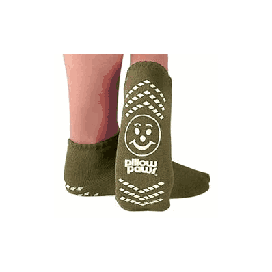 Slipper Socks Pillow Paws Adult X-Large Tan