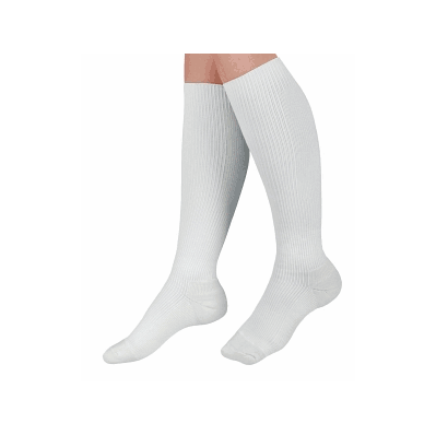 Sock, Compr, Cush, Knee, 15-20, Sized, White,