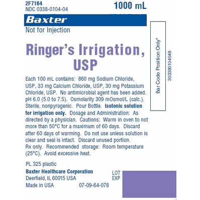 Solution, 1000 mL Bottle Irrigation Solution Lactated Ringers, sold as ...
