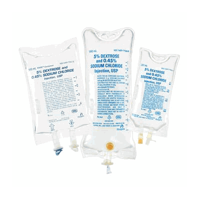 Solution, Dextrose, 5%, NaCl, 0.45%, 1000 mL