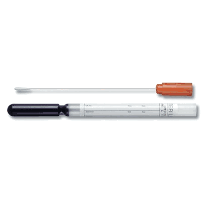 Hardy Diagnostics 4116BX Specimen Collection and Transport System, 5-1/4" Amies Agar Gel with Charcoal, Translucent with Orange Cap
