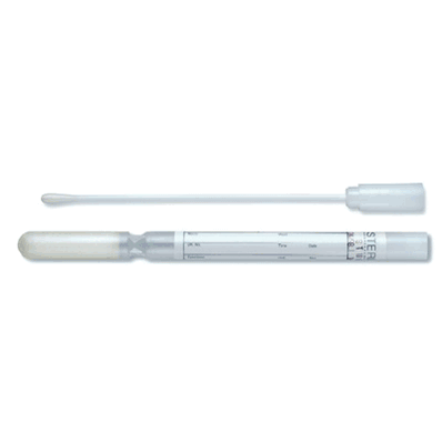 Hardy Diagnostics 4140CQBX Specimen Collection and Transport System, 5-1/4" Liquid Amies Medium, White Cap