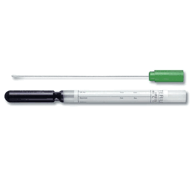 Hardy Diagnotics 4125BX Specimen Collection and Transport System, 5-1/4" with Swab Mini-Tip Amies Agar Gel with Charcoal, Green Cap
