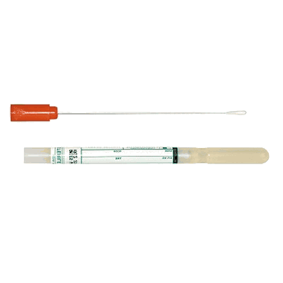 Hardy Diagnostics 4110BX Specimen Collection and Transport System, Amies Gel with Charcoal, Translucent with Orange Cap