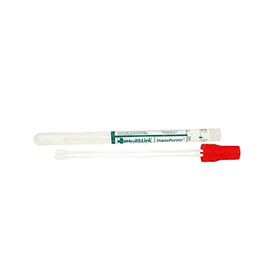 Hardy Diagnostics 4138CQBX Specimen Collection and Transport System, Liquid Amies, Double (Dual) Plastic Shaft, Dacron Tip Swab