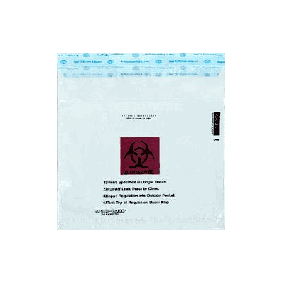 Specimen Transport Bag Speci-Gard, 10" x 10", Clear