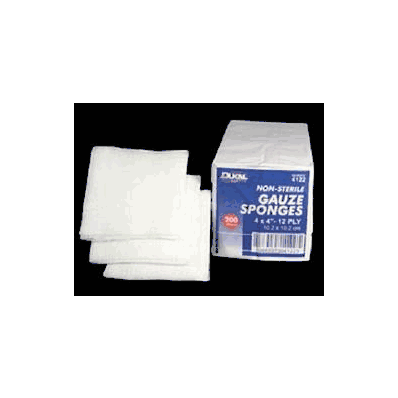 Sponge, Gauze 12ply 4"X4" N/S (100/Bg 20bg/Cs