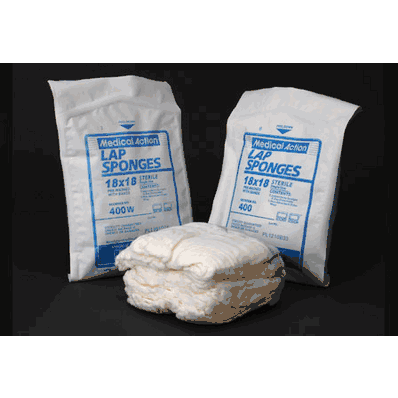 Sponge, Lap, 18x18, Ster, Tray - Medline