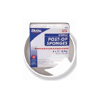 Sponge, Post-op 4"X4" 8ply (50/Bx 24bx/Cs) -