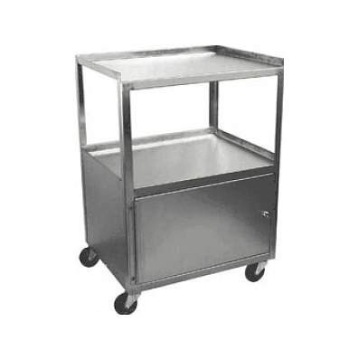 Stainless Steel Carts 3-shelf, with Locking Cabinet 16" x 21" x 30"