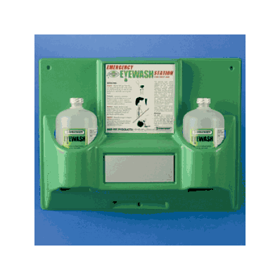 Station, Eye Wash, Dbl, W/Sterile Solution -