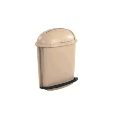 Stationary Waste Receptacle Beige Plastic - C