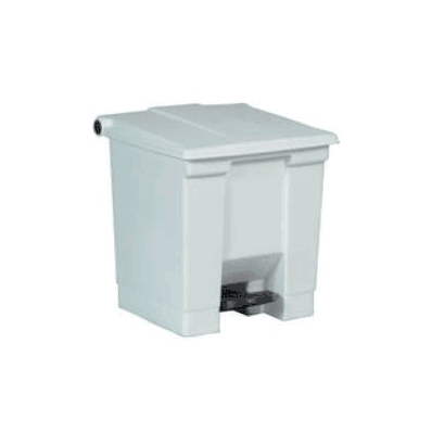 Step On Trash Can 8 Gallon White Hdpe - Conta