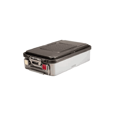 Sterilization Container, Half Length, Solid Bottom
