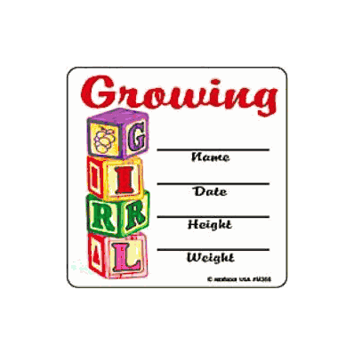 Sticker Growing Girl - Stickers, Girl Growth