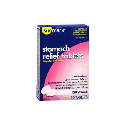 Stomach Relief Sunmark 30 Per Box Chewable T