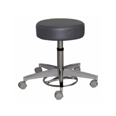 Stool, Foot-operated, 5caster, W/O Back, Blk