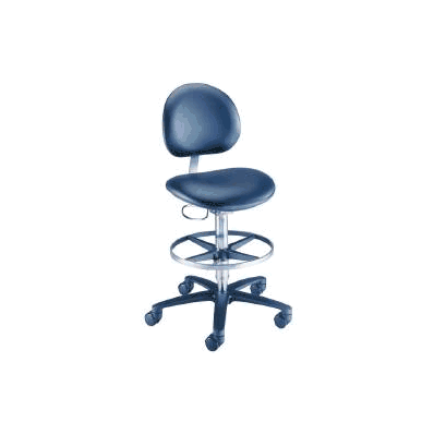 Stool, Lab Pneu Adj W/Bckrst Rblu 18" - - Th